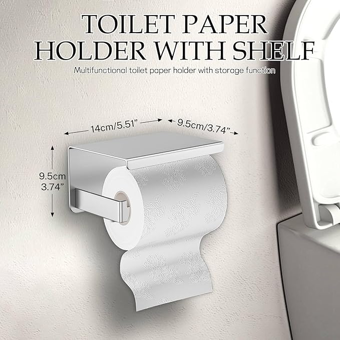 5-Pieces Brushed Nickel Bathroom Hardware Accessories Set,16 Inch Towel Bar Set,Stainless Steel Bathroom Hardware Set Towel Holder Set for Bathroom,Wall-Mounted Bathroom Accessories Kit