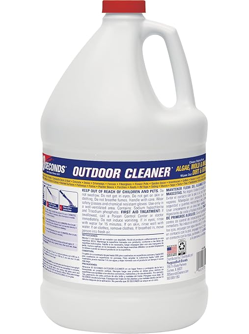 30 SECONDS Outdoor Cleaner Concentrate for Mold, Mildew, Algae and Lichen + Spray & Walk Away Concentrate - No Pressure Washing Required, for Siding, Decks, Vinyl, Roof, Fence, Patio