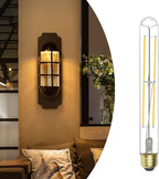 E26 Dimmable Led Tubular Light Bulbs, 60 Watt Equivalent,8.9 inch T10 Long Edison Bulbs, 6W 2700K Warm White 600LM Dimmable Warm Light, Vintage Clear Tube Edison Bulbs for Desk Lamps,Wall Sconces