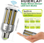 Radar Motion Sensor Light Bulbs A19 250W Equivalent AC85-265V 27W Motion Detector Auto Activated Dusk to Dawn Security Outdoor Porch Lights LED Bulb Warm White 3375LM E26/E27 (2 Pack)