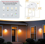 GRUENLICH Dusk to Dawn Outdoor Wall Lantern, Exterior Wall Sconce Light Fixture, Outside Porch Lighting with Clear Glass for House, Patio, White, 2 Pack