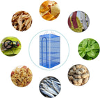 Hwayslon Hanging Drying Net Foldable Drying Rack Net Dryer 19.7"x19.7"x37.4" 6 Layer Folding Fish Mesh Collapsible Dry Net with Zippers for Fish Vegetables Drying Seeds Fruit Herb