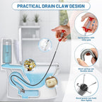 Drain Snake 76 Inch Flexible Claw Grabber Tool with 4 Claws Bendable Hose - Flexible Grabber Claw Pick Up Reacher Tool for Clogged Drains Opener Cleaning