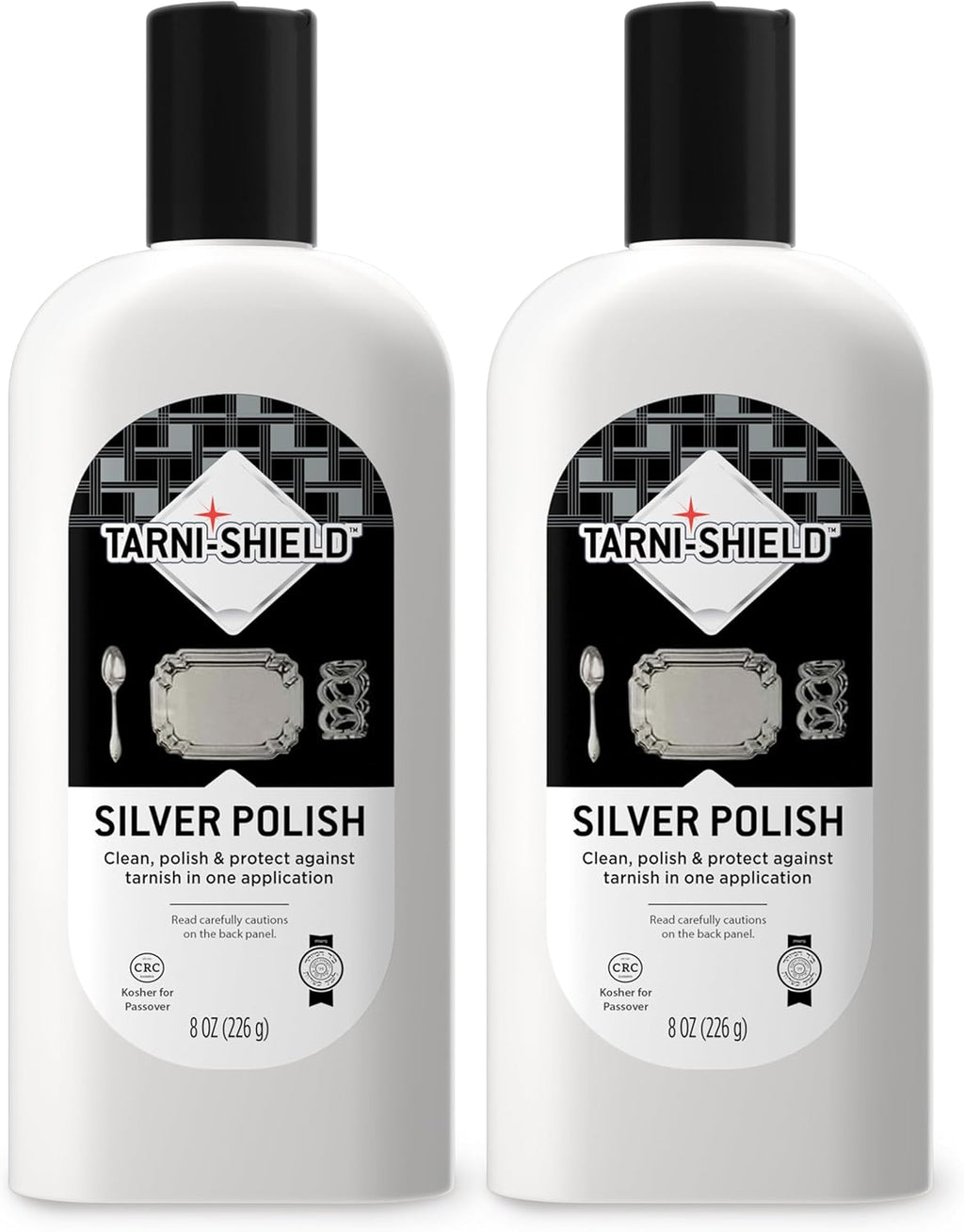 Silver Polish - Clean, Polish, and Protect Against Tarnish - 8 Ounces – Safely Cleans in Just One Application 2-Pack