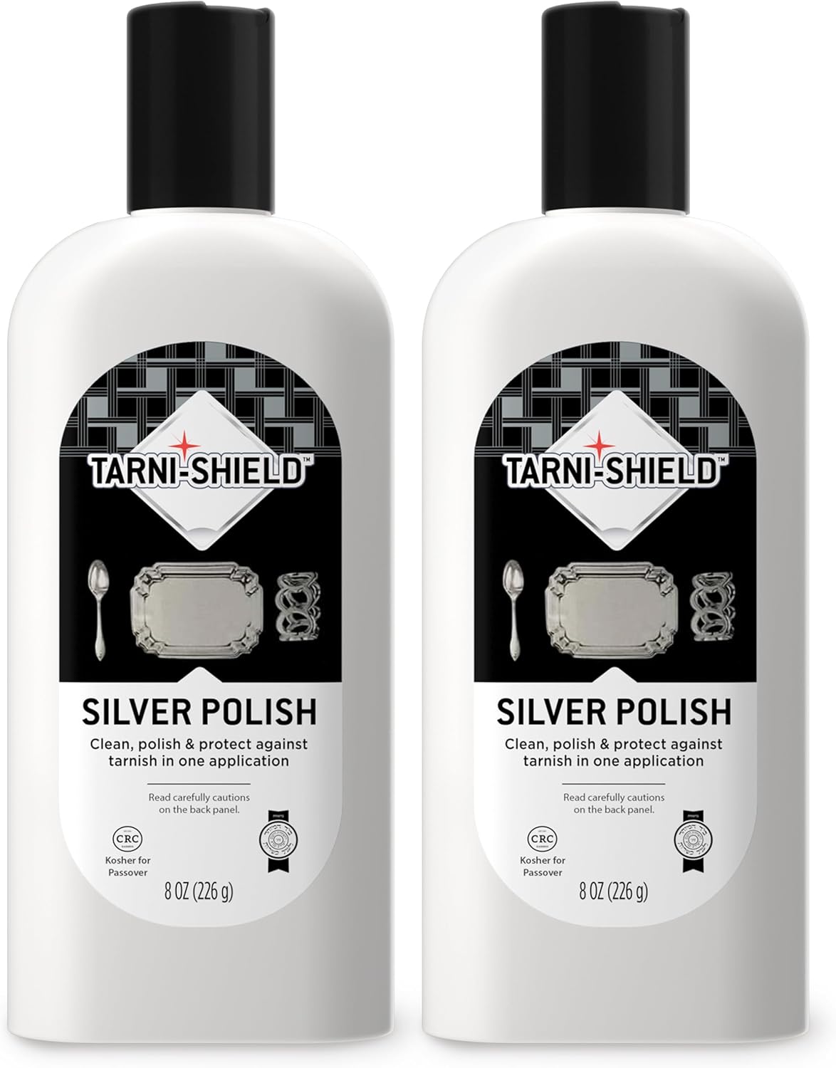 Silver Polish - Clean, Polish, and Protect Against Tarnish - 8 Ounces – Safely Cleans in Just One Application 2-Pack