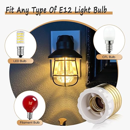 Candelabra Socket Adapters, Standard Light Socket to Candelabra Bulb Socket Adapter, Medium Screw E26 Base to Small E12 Screw Socket Converter, UL (8)