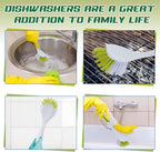 Hsei 20 Pcs Light Green Kitchen Scrub Dish Brush Bulk with 11 Inch Anti Slip Handle Cleaning Dish Scrubber with Stiff Bristles Washing Scrub Brushes for Housekeeping for Pots and Pans, Kitchen Sink