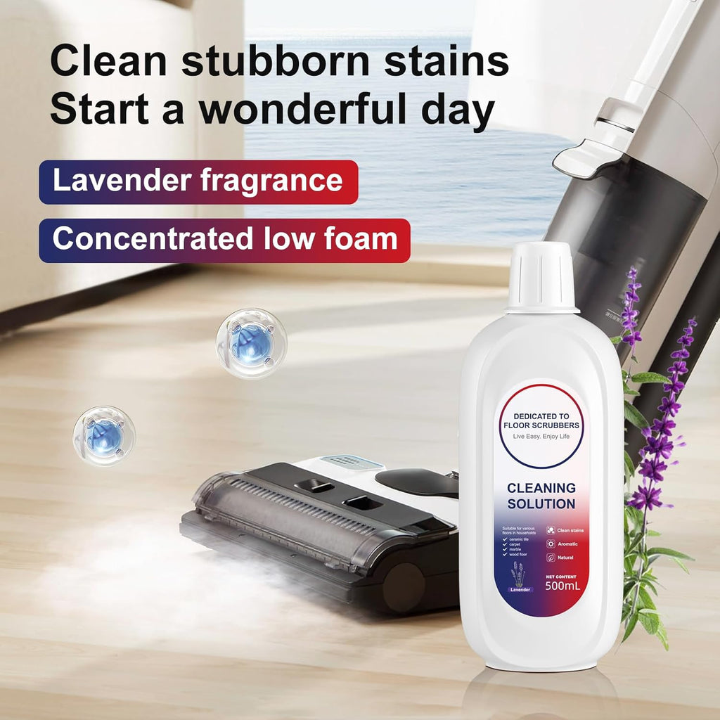 Floor Cleaning Solution Compatible With Tineco, Deep Cleans for Multiple Hard Floors, Suitable With All Robot Vacuums with Mopping and Cordless Wet/Dry Vacuum Mop Cleaner (New Lavender 2 Bottle)