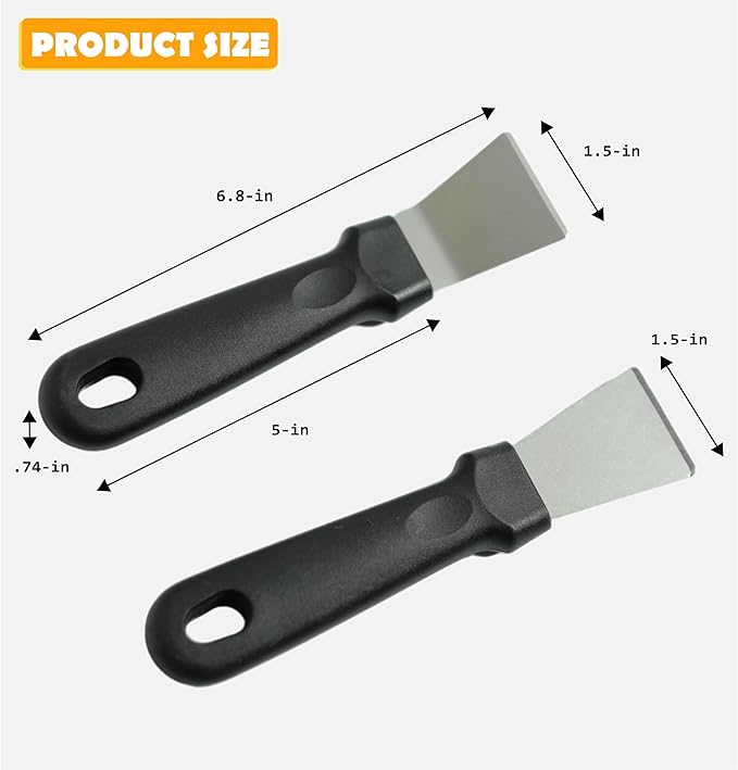 3Pcs (2 Heavy Duty Wide Using Stainless Steel Scraper and 3-in-1Kitchen Stove Cleaning Brush), Brass Brush,Wire Brush,Metal Brush,Nylon Brush, Rust Cleaner for Pot, Range Hood Grease Grime Cleaner