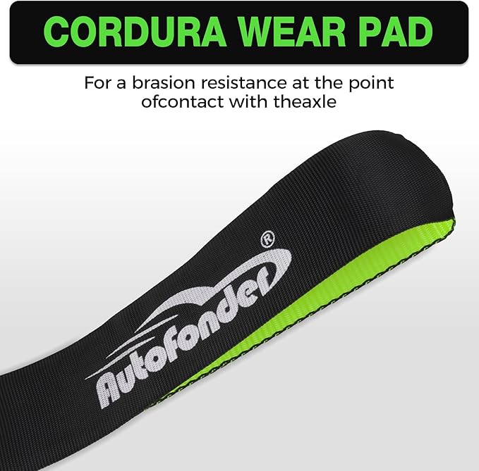 Heavy Duty 4 Pack Axle Tie Down Straps for Trailers-2" x 114" Car Hauler Straps with Snap Hooks-10,000 lbs Break Strength, 3300 lbs Capacity - DOT Certified Wheel Ratchet Tie Downs (Green)