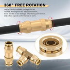 CheeMuii 35 PCS Brass DOT Air Line Fittings With 50FT 1/4" and 30FT 3/8" Air Line Kit - Push Lock Quick Connect Fittings With Pneumatic Tubing Set