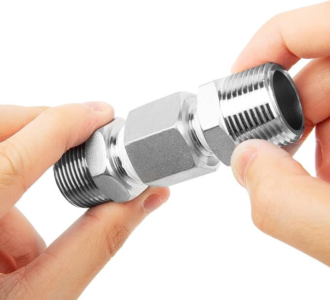 ChillWaves 304 Stainless Steel Pipe Fitting, Reducer Hex Bushing 3/4" NPT Male x 1/2" NPT Female Thread Adapter(3-PACK)