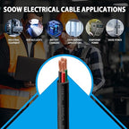 100ft 14/4 14 AWG Portable Power Cable (4 Conductor) - SOOW 600V 14 Gauge Electric Wire for Motor Leads, Portable Lights, Battery Chargers and Machinery - 4 Conductor - 100 Feet Electrical Cord