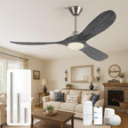 52" Smart Ceiling Fan with Light - Alexa & App & Remote Control, Quiet Reversible Energy Efficient DC Motor, 3CCT Dimmable, Modern Indoor Outdoor Ceiling Fans for Patios Garage Gazebo Porch Bedroom