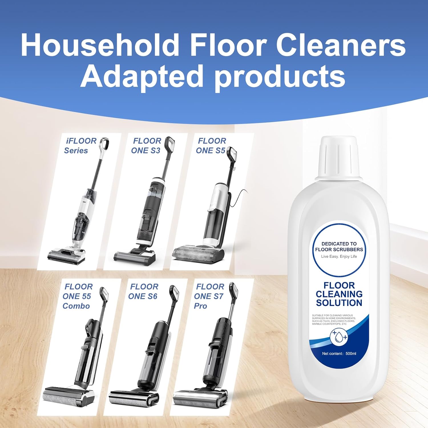 Floor Cleaning Solution Original flavor Scent Compatible with Tineco Cleaning Solution, Suitable for All Robot Vacuum Cleaners and Wireless Wet Dry Dual-Use Vacuum Cleaners