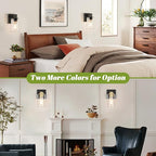 Set of 2 Wall Sconces for Bathroom, Modern Vanity Light Fixtures, Black and Gold Wall Mount Lighting Lanterns, Farmhouse Wall Lights with Clear Glass Shade for Bedroom Living Room Mirror Hallway