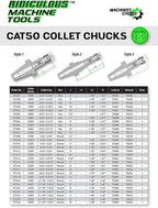 ER 32 CAT50 COLLET CHUCK X 4" G2.5 X 25,000 RPM (0.0001 T.I.R.) Machinist Choice