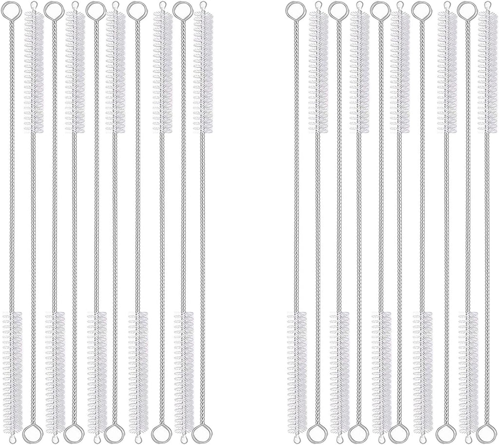 20PCS Straw Cleaner Brush kit,Straw Brush of 8mm-10.6 inch for Water Bottle Sippy Cup with Straw,Glass Straw,Piper Cleaning,Tubes Cleaning Like Filter and Sink Drain Hair Remove (Rubber top)