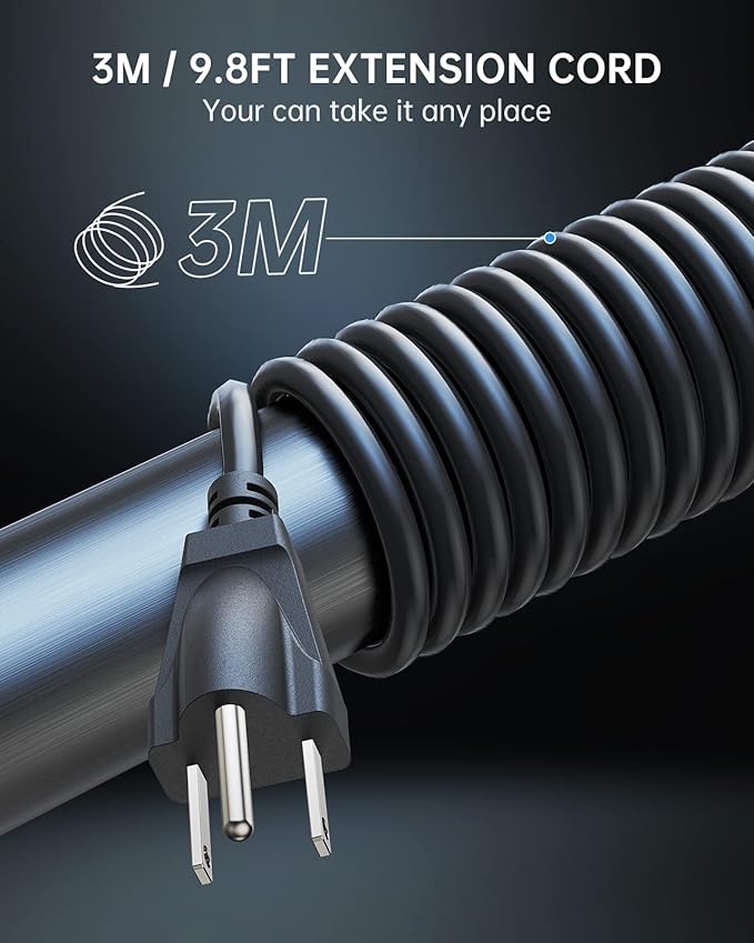 Power Strip Surge Protector, 10 Ft Extension Cord with 12 AC Multiple Outlets 4 USB (1 USB C), SMALLRT Power Tower Desktop Charging Station (Black, 10 FT)