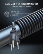 Power Strip Surge Protector, 10 Ft Extension Cord with 12 AC Multiple Outlets 4 USB (1 USB C), SMALLRT Power Tower Desktop Charging Station (Black, 10 FT)