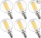 G16.5 Led Bulb, Small Round Edison Light Bulbs, Dimmable E12 Globe Clear Vanity Light Bulbs, 5w 4000k Vintage LED Filament Edison Bulb