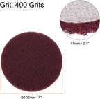 HARFINGTON 20pcs Scrubber Scouring Pads 400 Grits 4 Inch Drill Power Brush Hoop and Loop Surface Conditioning Disc Drill Scuffing Disc Scrub Pads for Home Kitchen Cleaning, Red