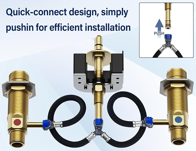 Upgraded Series Rough-In Valve with Drain Assembly,1/2-Inch IPS Connections,Compatible with Moen Widespread Bathroom Sink Faucet,S9000-series,Brass Construction