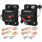 DaierTek 12V Circuit Breaker 80 Amp Marine 12 Volt Circuit Breaker 80A Waterproof for Boat Truck RV -2Pack