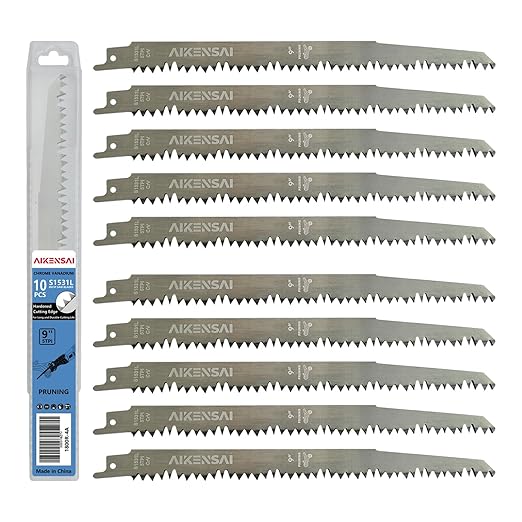 10-Piece S1531L 240mm 5TPI Wood Reciprocating Saw Blades Pruning Saw Blades for Fast Wood Cutting Compatible with Milwaukee Makita Dewalt Ryobi etc