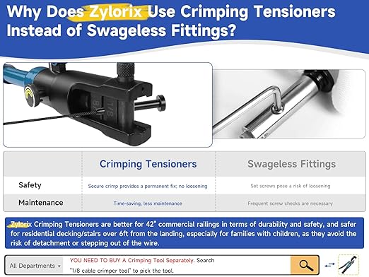 36" Expandable 12-16FT Black T304 Cable Railing Post Kit, Complete Cable Railing System with 4 Level Posts & 177ft 1/8" Wire Rope(No Handrail), Adjustable Length Easy DIY for Decks/Porch