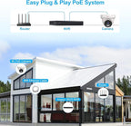 Anpviz 4K 16CH PoE Security Camera System, 8pcs Wired 8MP PoE IP Cameras Outdoor with Human Vehicle Detection, 100ft Smart Color Night Vision, 4K 16 Channel NVR with 4TB HDD for Business (U Series)