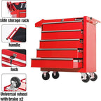 Tool Chest Heavy Duty Cart Steel Rolling Tool Box 5 Drawer Cart (TZ35 Red)