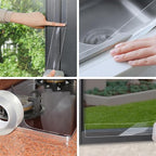 Transparent Weather Sealing Tape, Clear Draft Isolation Film Tape for Door Draft Stopper, Adhesive Tape for Doors, Windows and Shower Glass Gaps - No Residue (1.2 Inch x 33Ft)