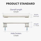 10 Pack 6 Inch Length|5 Inch(128mm) Hole Center Brushed Satin Nickel Kitchen Cabinet Handles, Cabinet Pulls Kitchen Cabinet Hardware, Cupboard Pulls, Drawer Handles