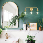 Gold Bathroom Vanity Light 3-Lights Bathroom Light Fixtures Over Mirror with Clear Glass Shade 22.4 inch Wall Sconce Lighting Bath(Exclude E26 Bulb)