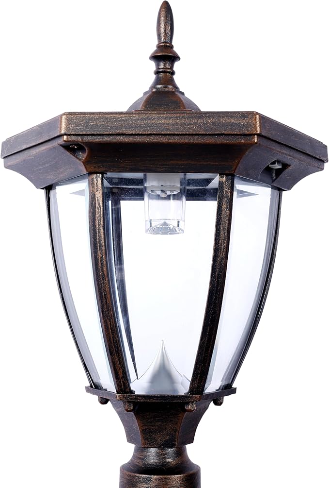 Extra Large Mailbox with Post - Heavy Duty Cast Aluminum Post Mount Mailbox for Outside, Modern Residential Mail Box with Solar Light, No Dig Installation, All-Weather Design