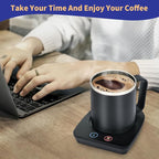 VOBAGA Coffee Mug Warmer with 15oz Mug Set, Electric Coffee Cup Warmer with Three Temperature Settings for Home Office Desk, Smart Coffee Warmer Plate with Auto Shut Off for Cocoa Tea Milk Candles