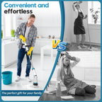 1500RPM Electric Spin Scrubber, 8 Brush Heads Electric Scrubber for Cleaning, Shower Scrubber with Long Handle and Two Battery, High Power Scrubber with Display for Bathroom/Tub/Floor