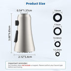 Hibbent Pull Down Spray Head for Kitchen Faucet, 3-Function Spray Nozzle with 15 Adapters, Straight Sink Faucet Head Replacement Compatible with Moen, Delta, Kohler, American Standard, Brushed Nickel