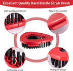 2 Pcs Scrub Brush Replacement Head for O Cedar EasyWring Spin Mop 1 Tank System, Shower Floor Scrubber, Microfiber Triangle Hard Bristle Cleaning Brush for Bathroom Kitchen Pool, Glass and Tile Walls