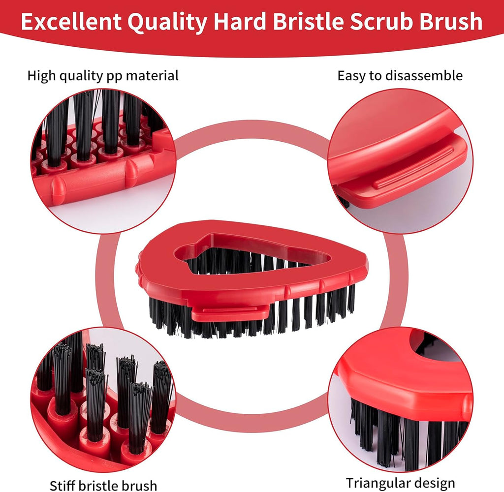 Scrub Brush Replacement Head for O Cedar EasyWring Spin Mop 1 Tank System, Shower Floor Scrubber, Microfiber Triangle Hard Bristle Cleaning Brush for Bathroom Kitchen Pool, Glass and Tile Walls