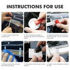 Metal Polish Restorer and Protectant, Chrome Cleaner and Polish for Cars, Removes Oxidation and Discoloration from Metal, Aluminum, Stainless Steel, Brass, Chrome and More - 7Oz