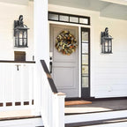 Darkaway Outdoor Wall Light Exterior Light Fixture with Water Ripple Glass, Aluminum Outside Lights Sconces Exterior Lighting for House Porch Patio Doorway Garage