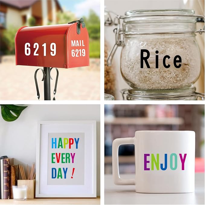 10 Sheets 780 Pcs Vinyl Letter & Number Stickers - Waterproof, Self-Adhesive Alphabet for Mailbox, Door, Window, Cars, Boats, Address (Red, 1in&2in)