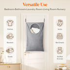 Lifewit 2 Pack Over Door Laundry Hamper, Large Collapsible Hanging Laundry Hamper, Hanging Laundry Basket Bag for Bathroom Bedroom Dirty Clothes Storage Organizer, Light Gray