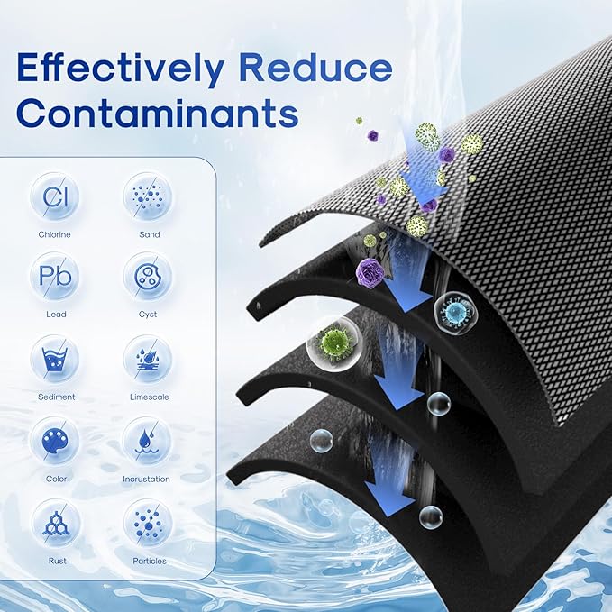 ICEPURE 5 Micron 4.5" x 10" CTO10BB-CQB Whole House Water Filter Upgraded Coconut Shell Activated Carbon Lead Removal Water Filter Replacement for Home, 2PACK