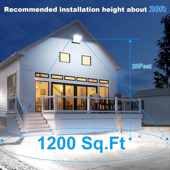 Juyace 120W LED Wall Pack Light Outdoor Security Flood Lighting Exterior Fixtures 360 °Rotation 5000K for Garage Yard Barn Area Backyard Building