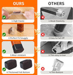 Ezprotekt 8 Pcs Rectangle Clear Silicone Chair Leg Floor Protectors, Rectangle Felt Felt Furniture Pads Caps Covers for Chair Table Desk, Anti- Scratches and No Noise (Fit L :1.3-1.7", W: 0.6-0.9")