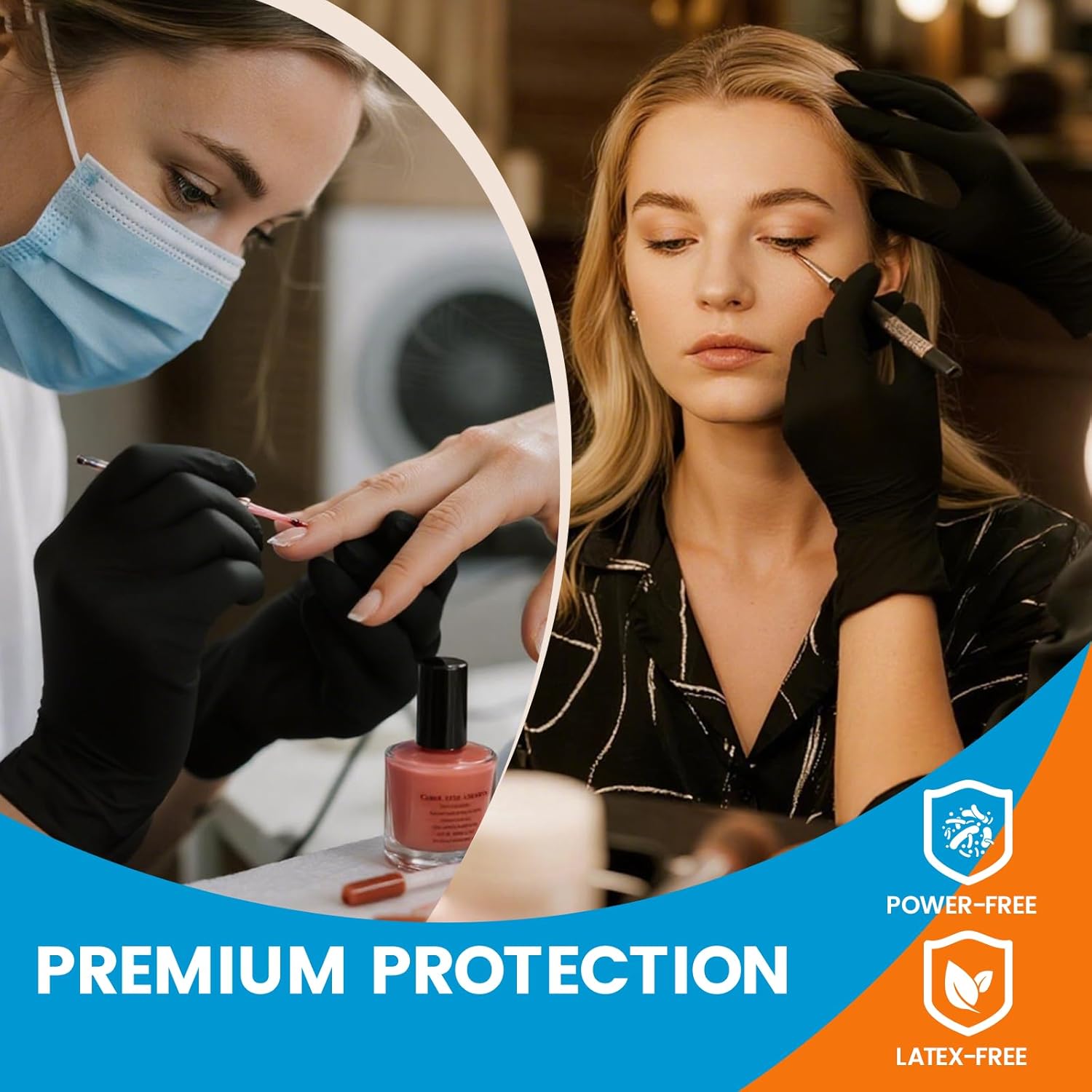 6 mil Disposable Nitrile Gloves, Heavy Duty Disposable Glove, Cooking Gloves, Latex Free, Powder Free (Black of 1000, Large)