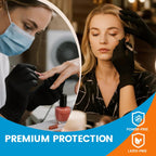 6 mil Disposable Nitrile Gloves, Heavy Duty Disposable Gloves, Cooking Glove, Latex Free, Powder Free (Black of 100, Medium)